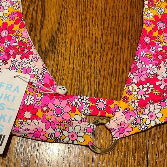 Frankies Hot Pink and Orange Floral Bikini Top - Picture 3 of 5